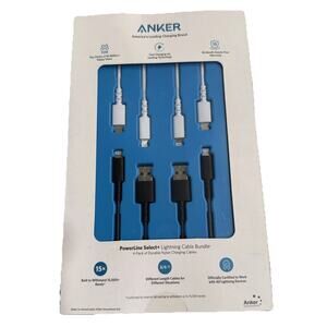B8012J11 USB-C Anker PowerLine Select+ 2 USB-C & 2 USB-A Cables MFi Certified